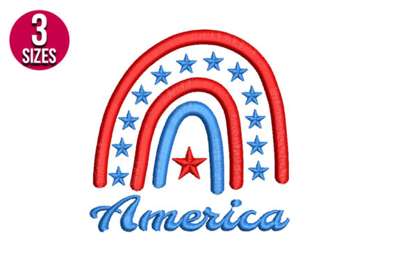 American Rainbow Embroidery Design