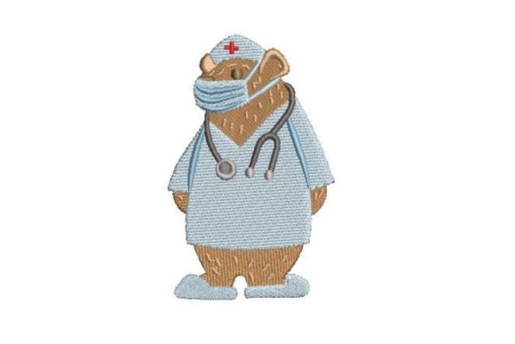 Bear Nurse Embroidery Design