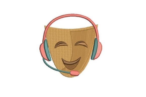 Comedy Drama Mask Embroidery