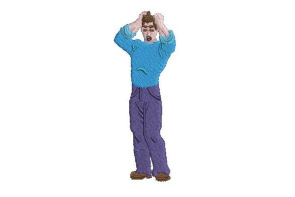 Frustrated Man Embroidery Design