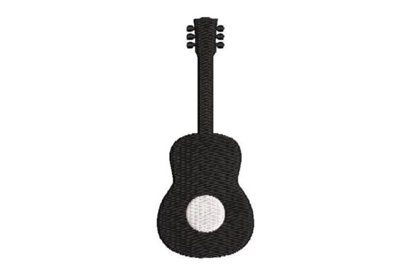 Guitar Silhouette Embroidery Design