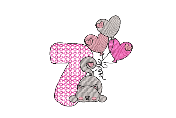 Number 7 Cat Sketch