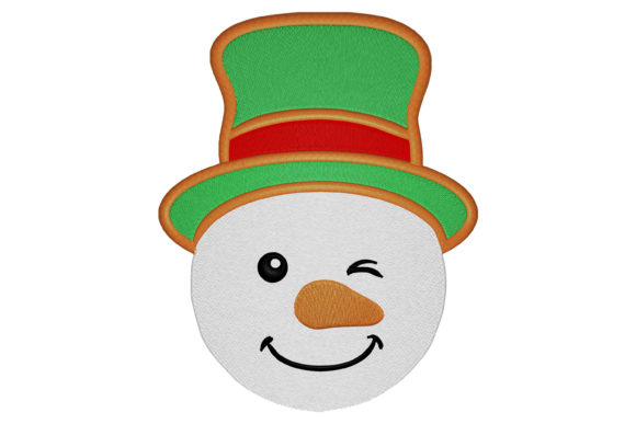 Snowman Head Embroidery Design