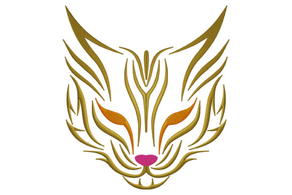 Wild Cat Head Embroidery Design