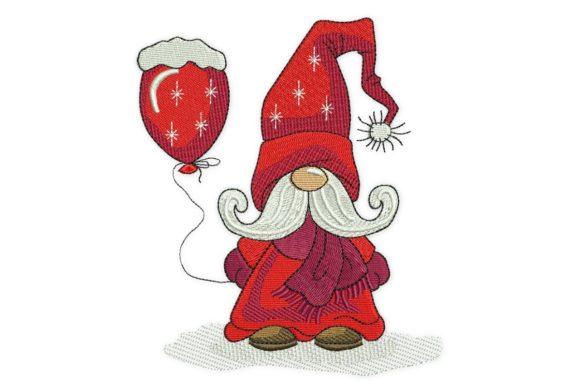 Winter Gnome Balloon Embroidery