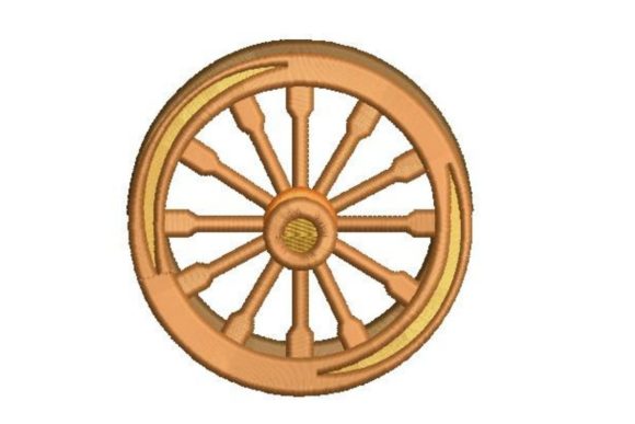 Wooden Wheel Embroidery Design